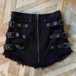 Black Carmar Skirt With Buckles